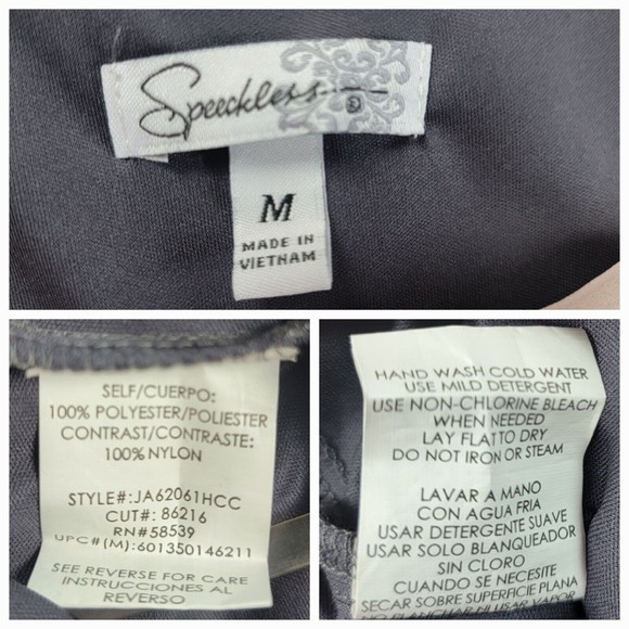 Speechless Mini Sleeveless Dress Blouson Top Sz M Skirt  Pink Chiffon Gray Lace - Picture 8 of 16